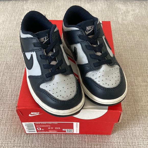 Toddler Nike Dunk Low 9C Wolf Grey/Dark Obsidian - Picture 1 of 5